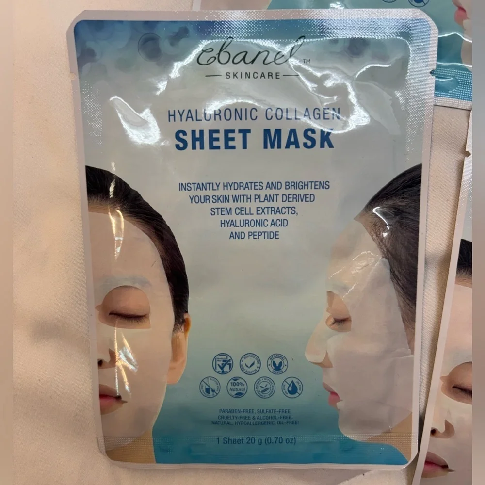 Set of 6 Ebanel hyaloronic Collagen Hydrating Sheet Mask- 1 sheet in each pack